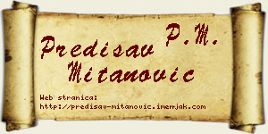 Predisav Mitanović vizit kartica